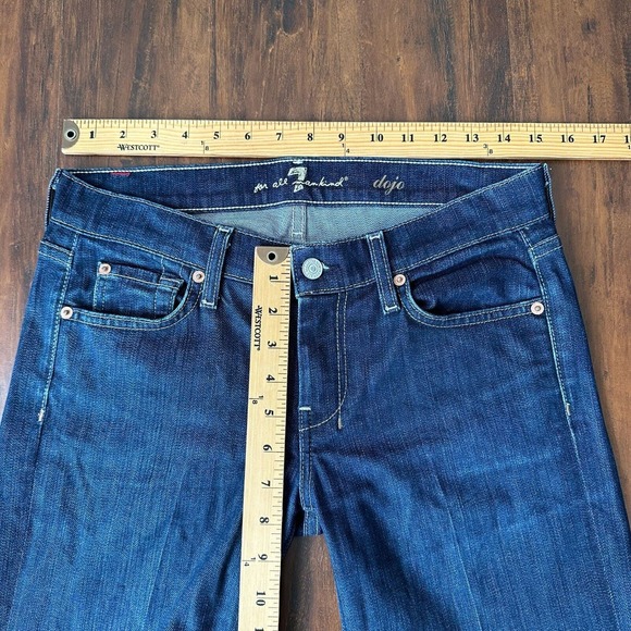 7 FOR ALL MANKIND Dojo Low Rise Flare Jeans Distressed *SEE DESC* - Picture 14 of 16